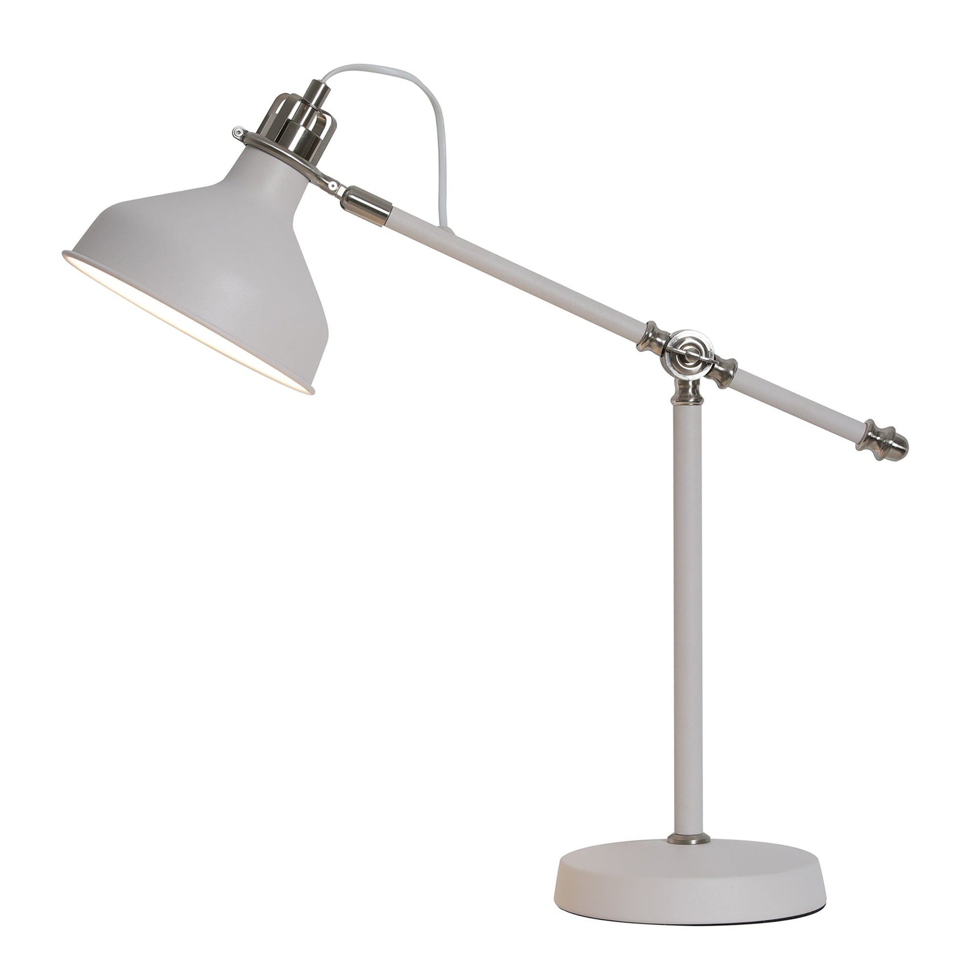 Jetson Adjustable Table Lamp, 1 x E27, Sand Grey/Copper/White