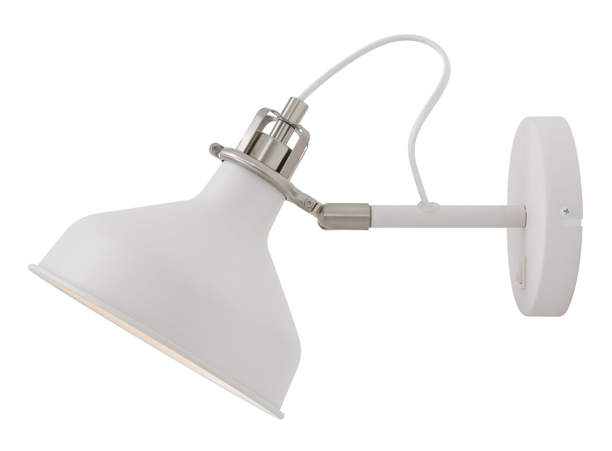 Jetson Adjustable Wall Lamp Switched, 1 x E27, Sand Grey/Copper/White