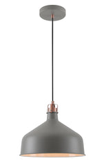 Jetson Pendant, 1 x E27, Small/Medium, Grey/Graphite/White - Cusack Lighting