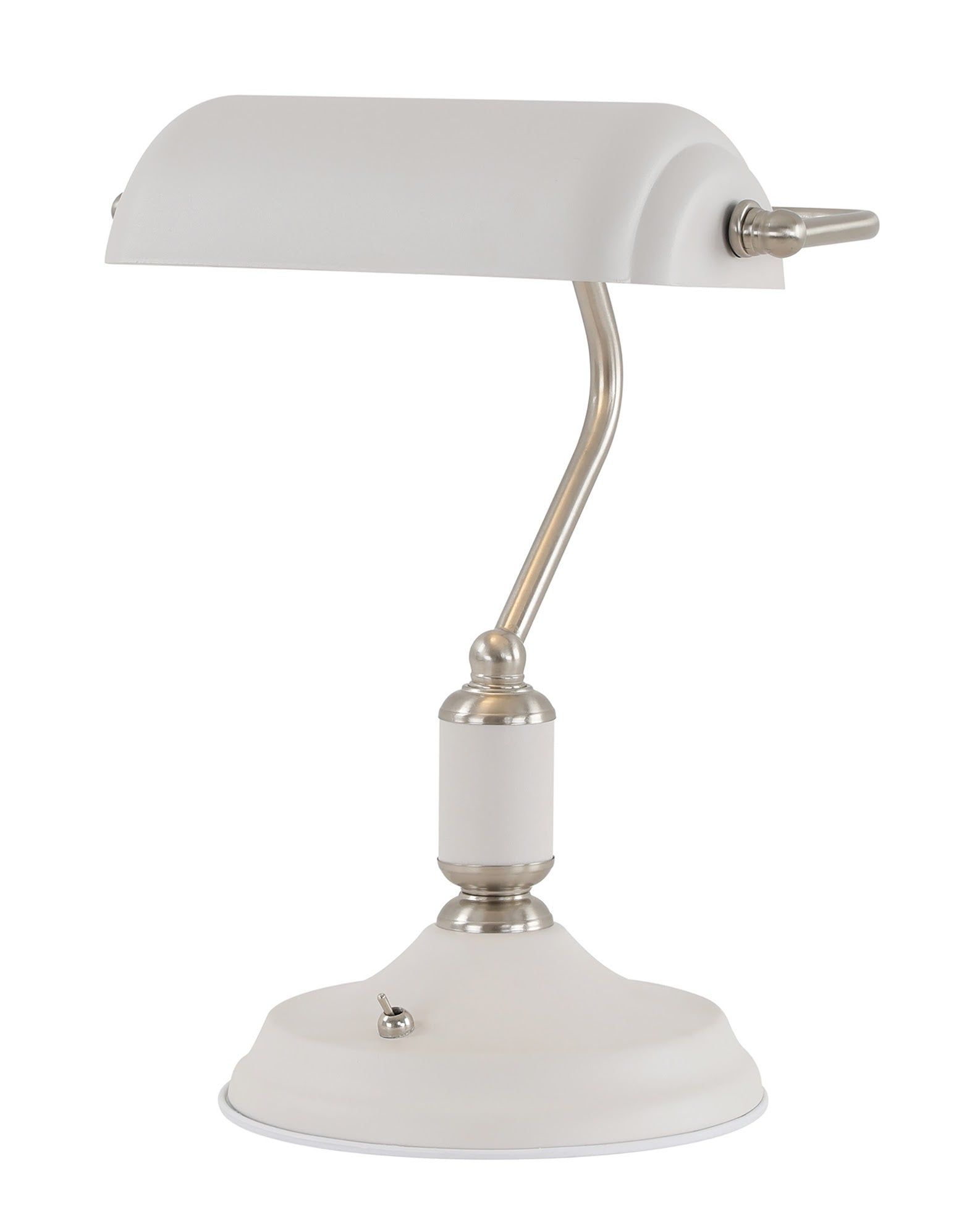 Ietson Table Lamp 1 Light With Toggle Switch, Satin Nickel/Sand White