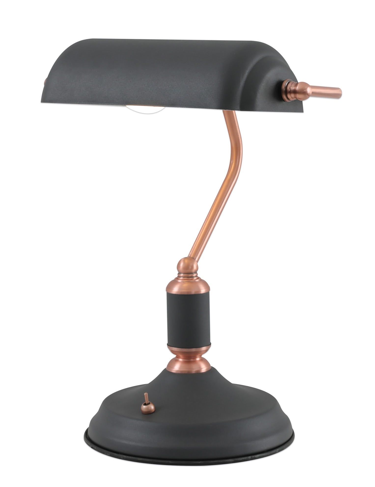 Ietson Table Lamp 1 Light With Toggle Switch, Graphite/Copper