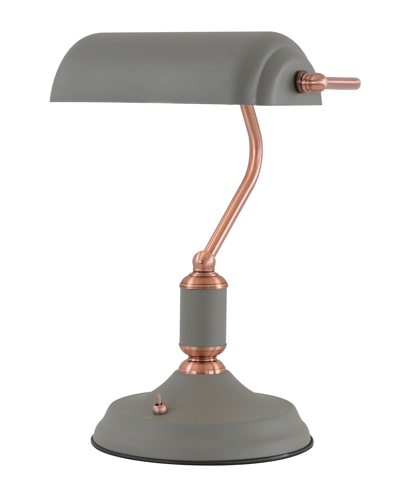 Ietson Table Lamp 1 Light With Toggle Switch, Sand Grey/Copper