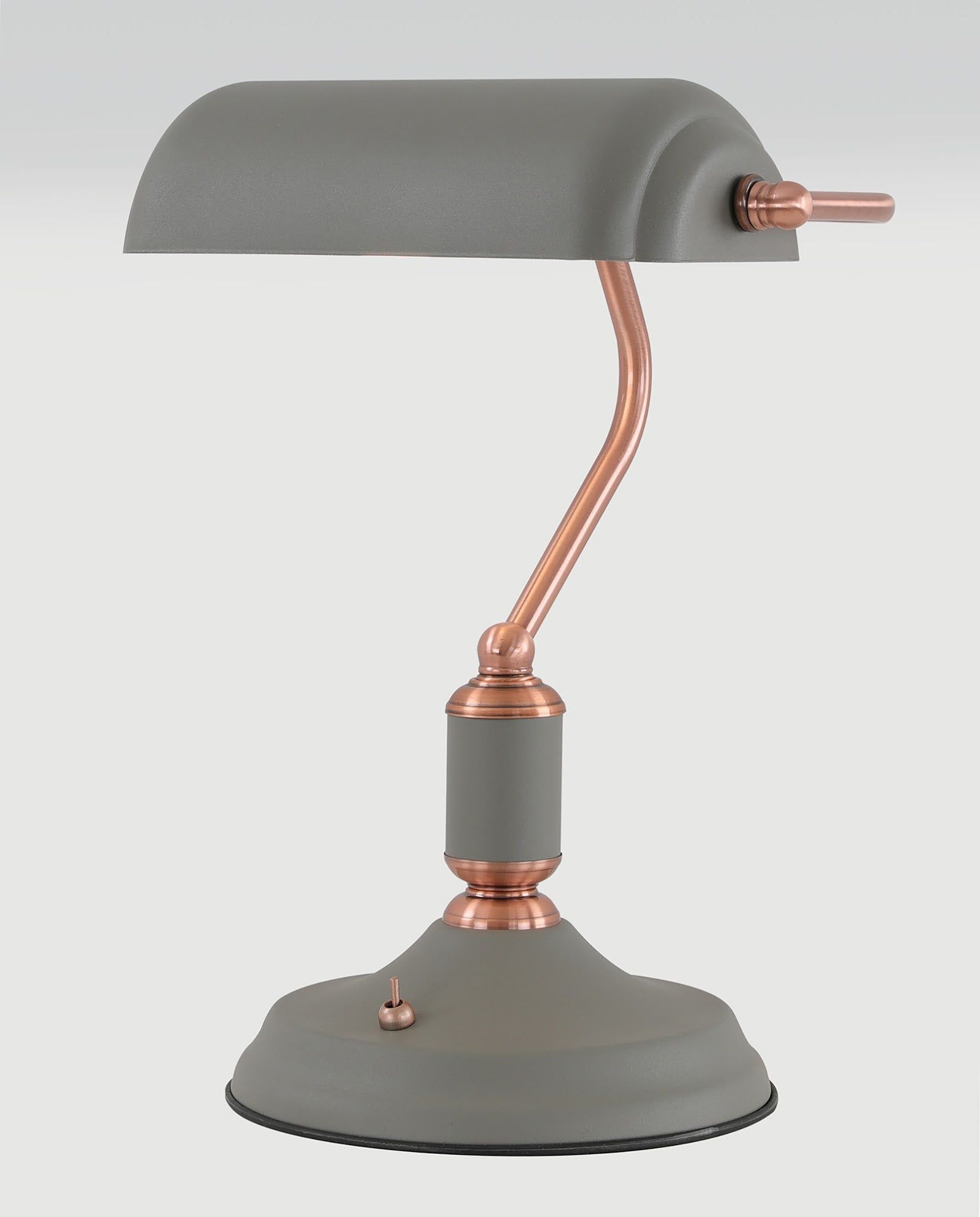 Ietson Table Lamp 1 Light With Toggle Switch, Sand Grey/Copper