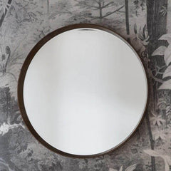 Keaton Round Mirror Walnut W1000 x D80 x H1000mm - Cusack Lighting