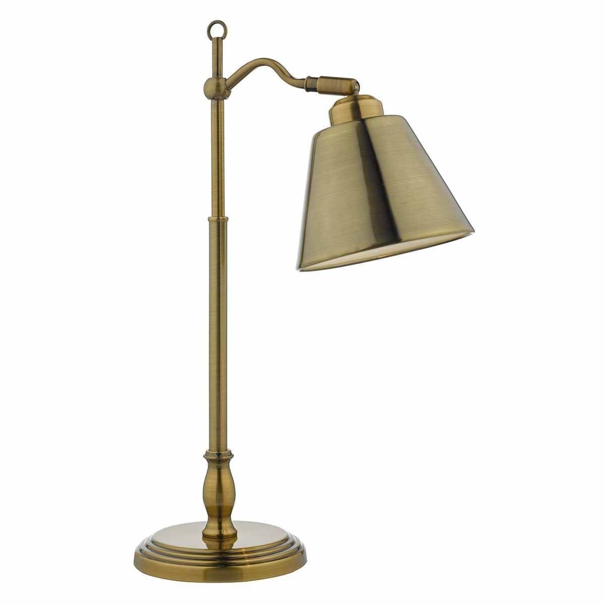 Dar Kempten Task Lamp Antique Brass - Cusack Lighting