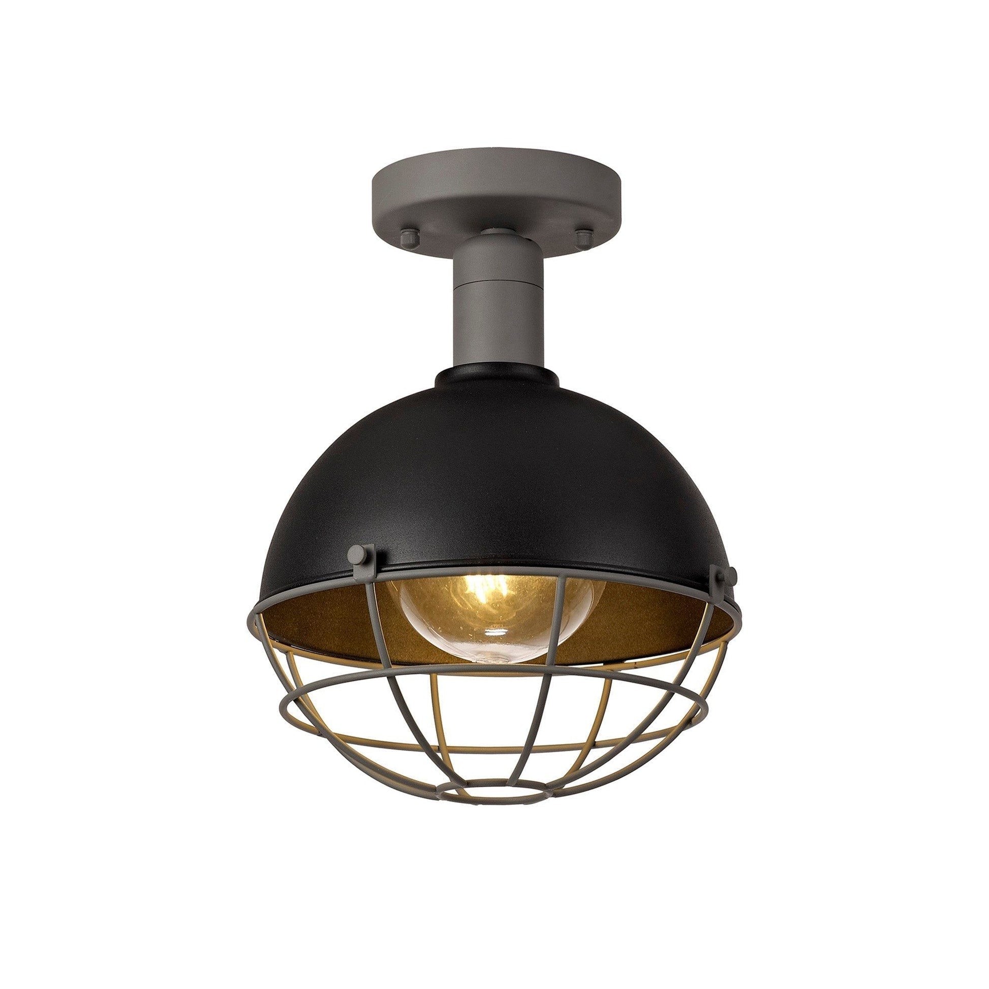 Kiacrenan Ceiling, 1 Light E27, IP65, Matt Black/Grey, 2yrs Warranty