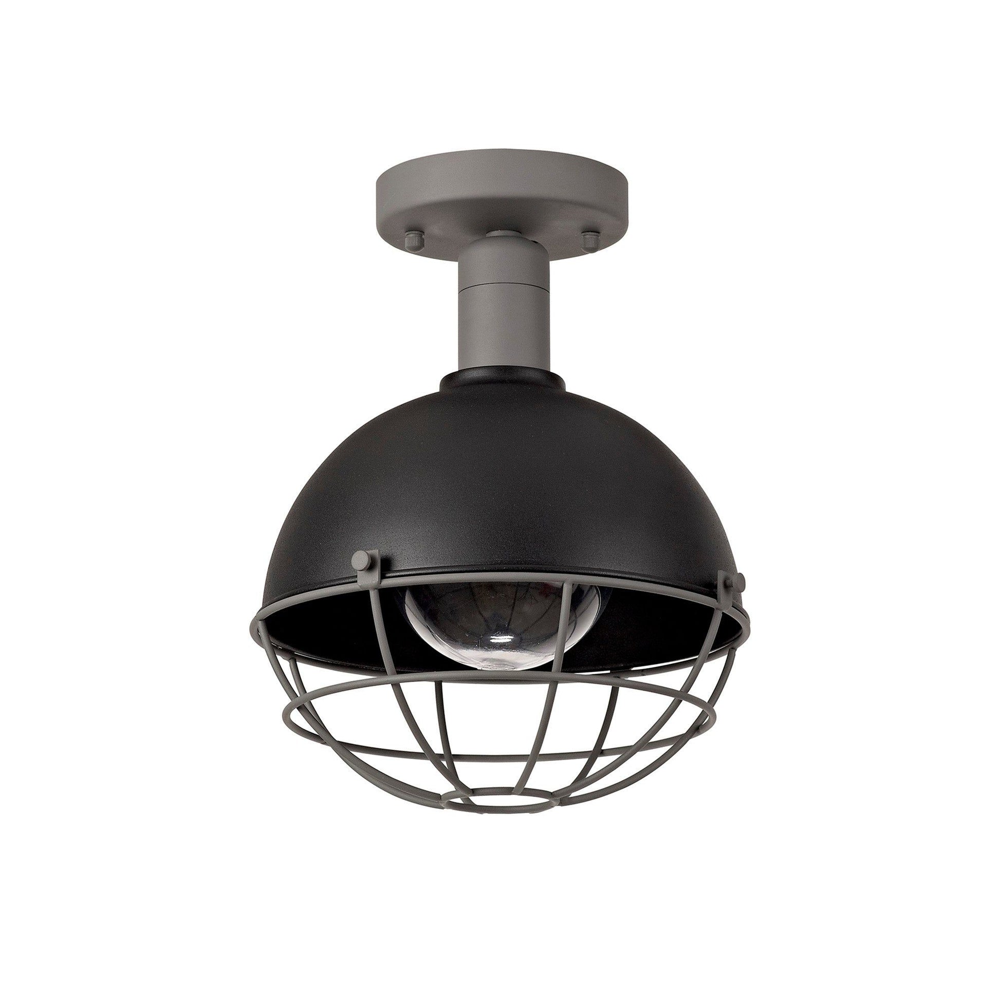 Kiacrenan Ceiling, 1 Light E27, IP65, Matt Black/Grey, 2yrs Warranty