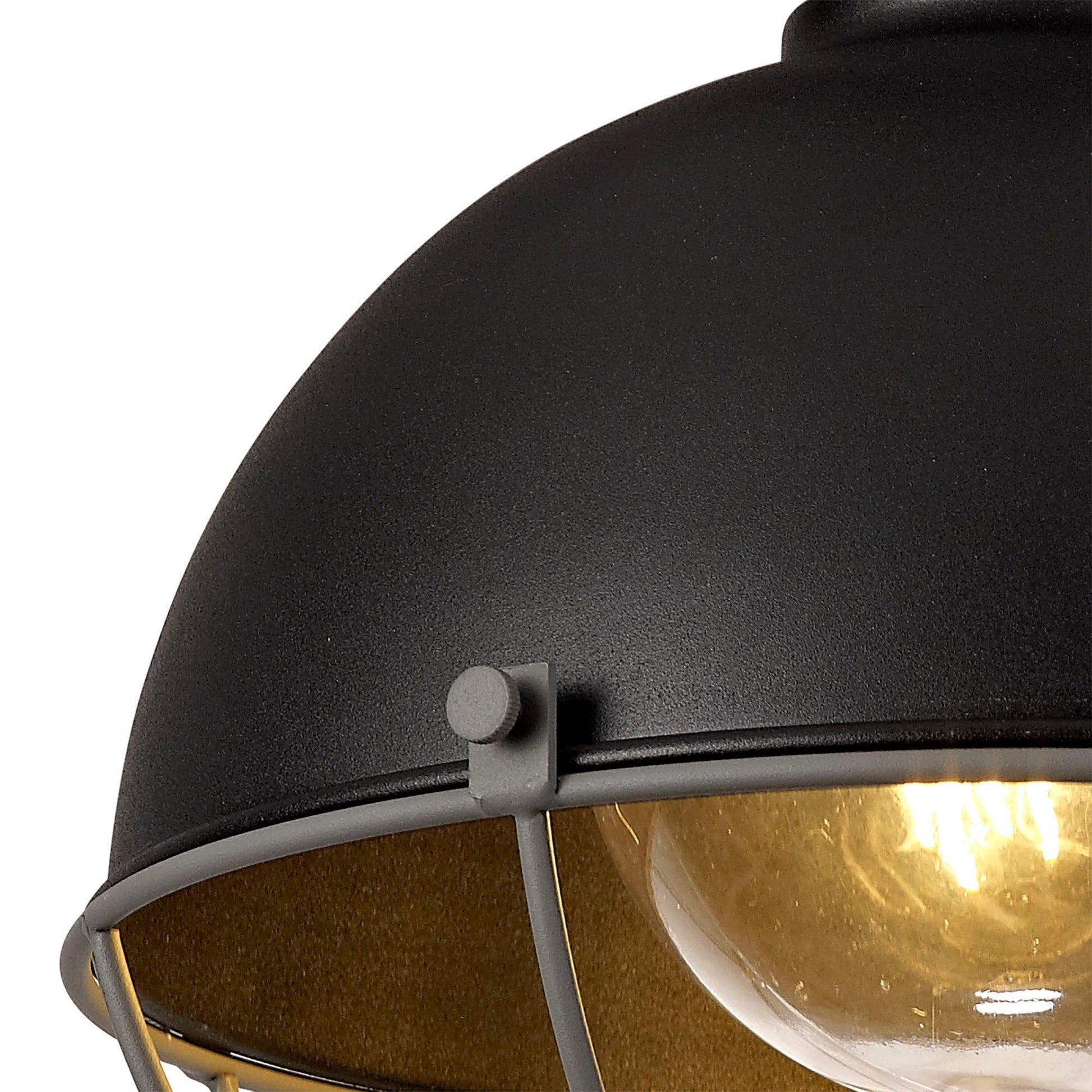 Kiacrenan Ceiling, 1 Light E27, IP65, Matt Black/Grey, 2yrs Warranty