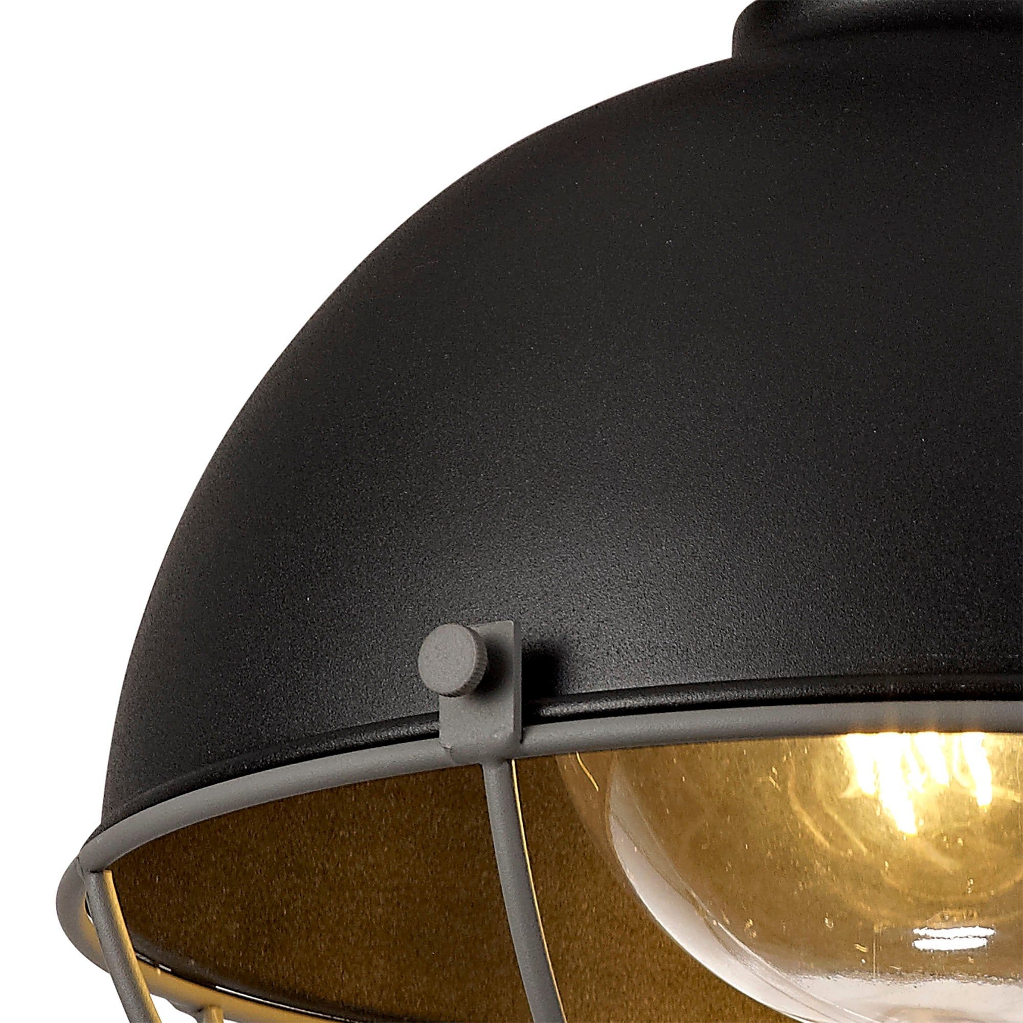 Kiacrenan Ceiling, 1 Light E27, IP65, Matt Black/Grey, 2yrs Warranty