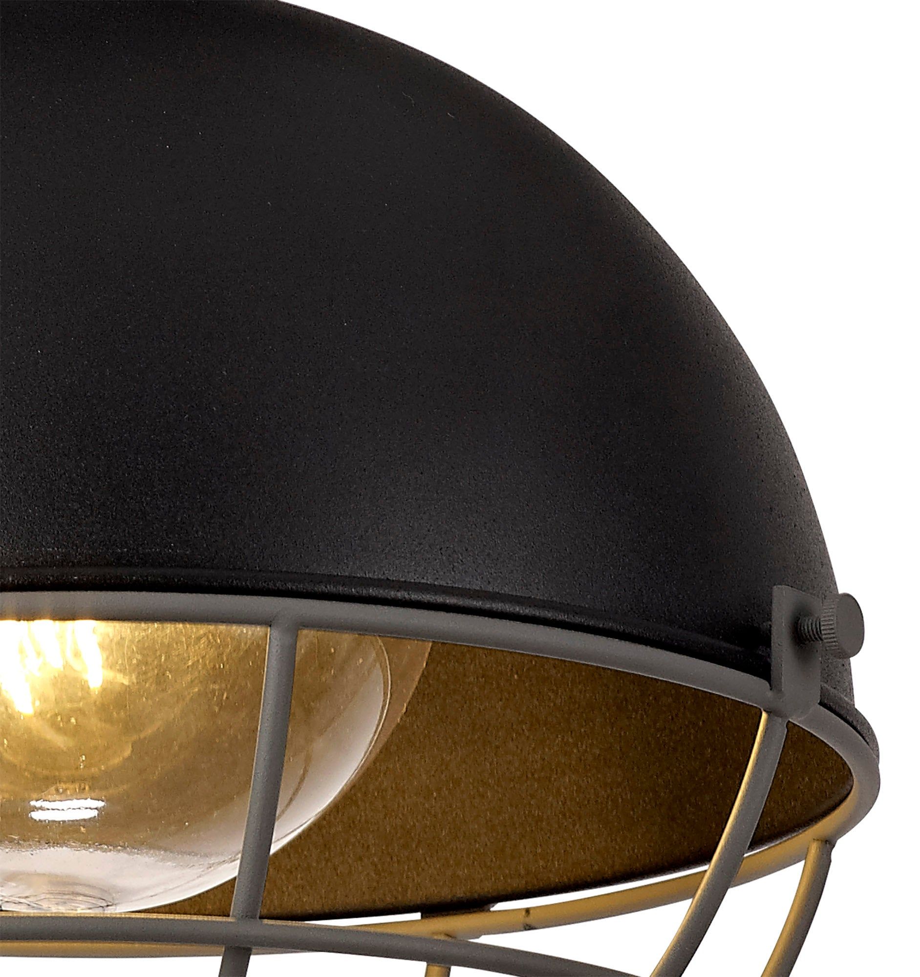 Kiacrenan Ceiling, 1 Light E27, IP65, Matt Black/Grey, 2yrs Warranty