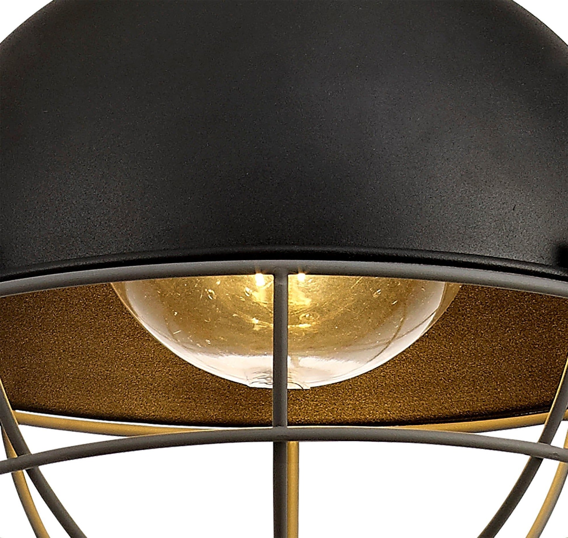 Kiacrenan Pendant, 1 Light E27, IP65, Matt Black/Grey, 2yrs Warranty