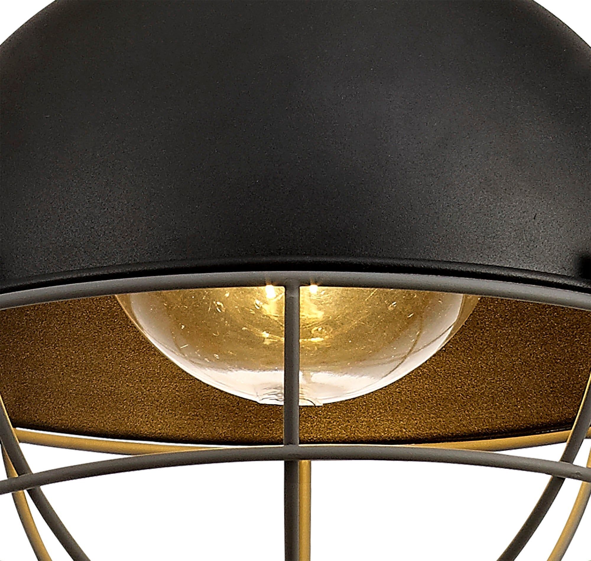 Kiacrenan Pendant, 1 Light E27, IP65, Matt Black/Grey, 2yrs Warranty