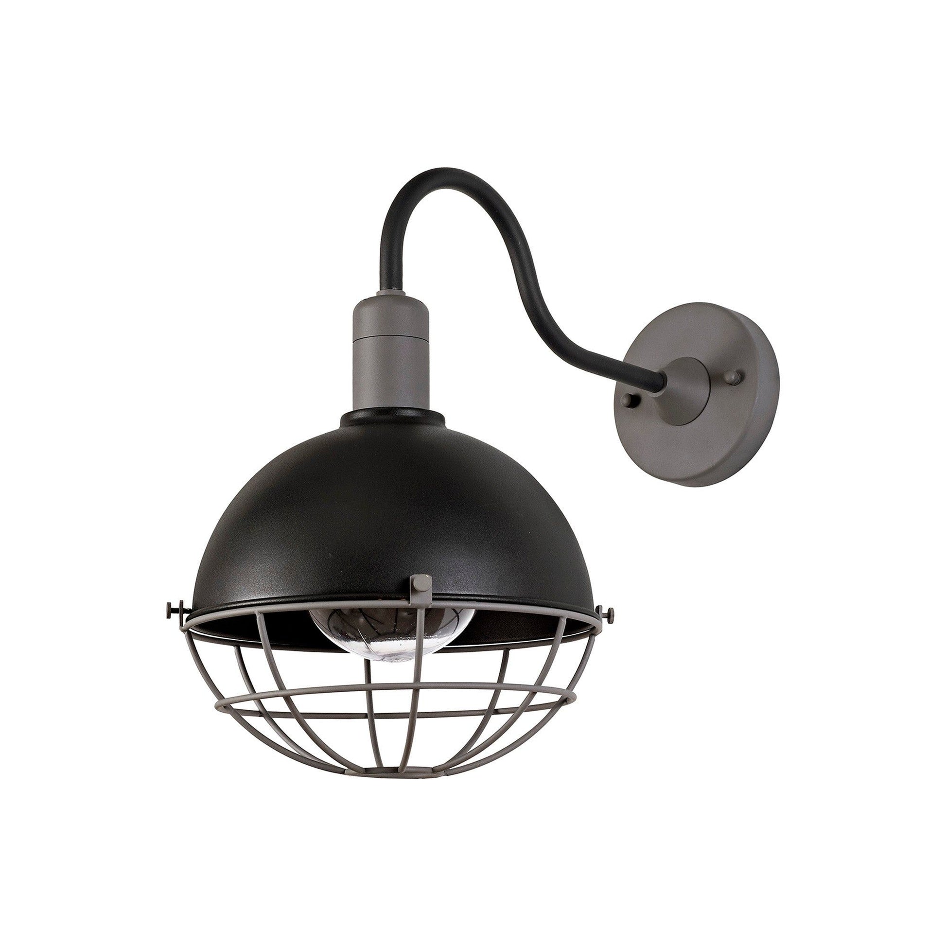 Kiacrenan Wall Lamp, 1 Light E27, IP65, Matt Black/Grey, 2yrs Warranty