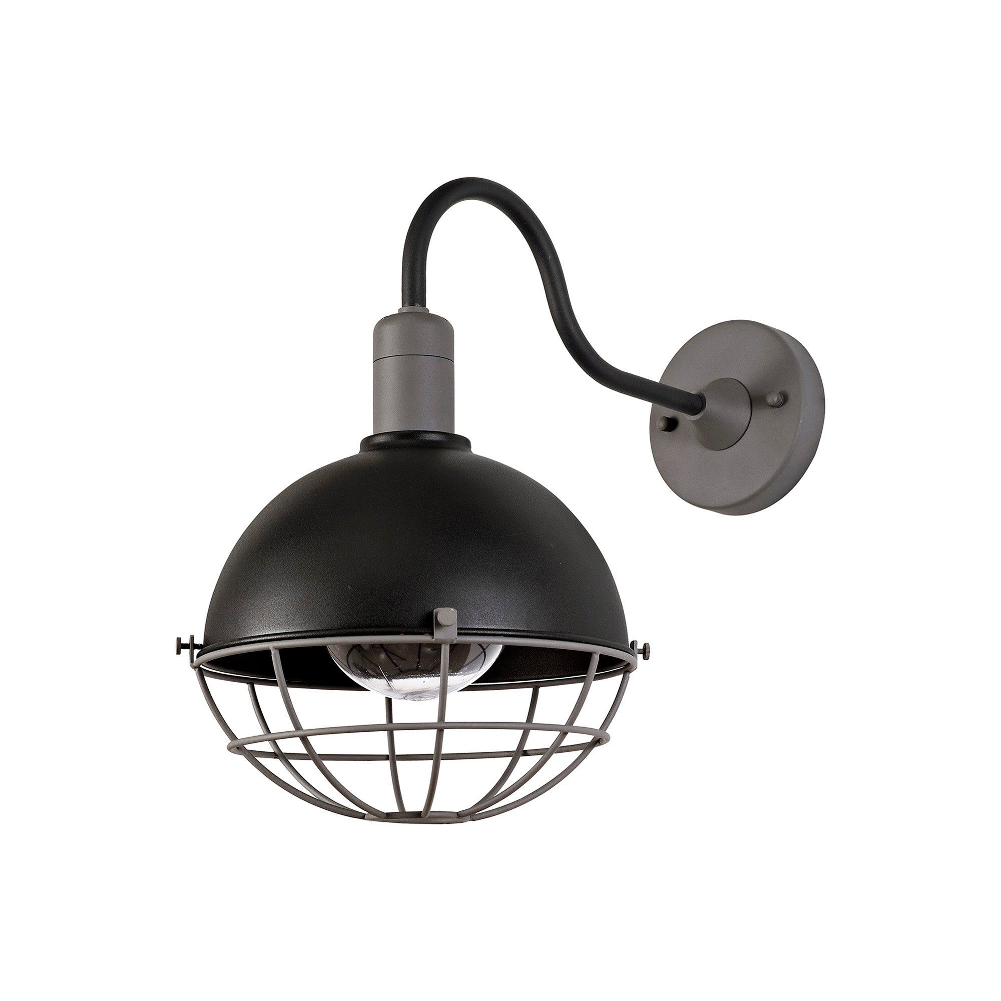 Kiacrenan Wall Lamp, 1 Light E27, IP65, Matt Black/Grey, 2yrs Warranty