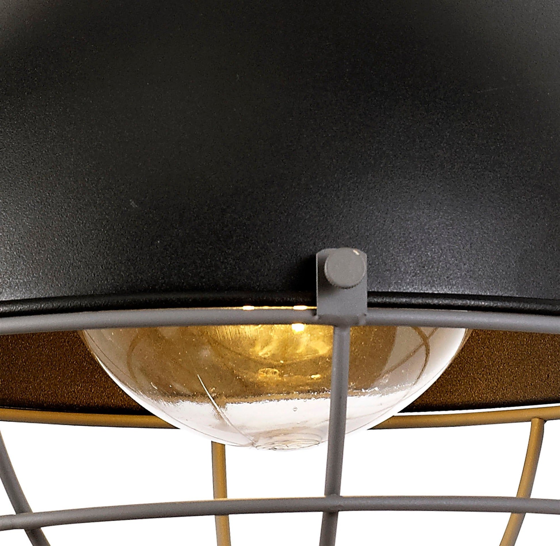 Kiacrenan Wall Lamp, 1 Light E27, IP65, Matt Black/Grey, 2yrs Warranty