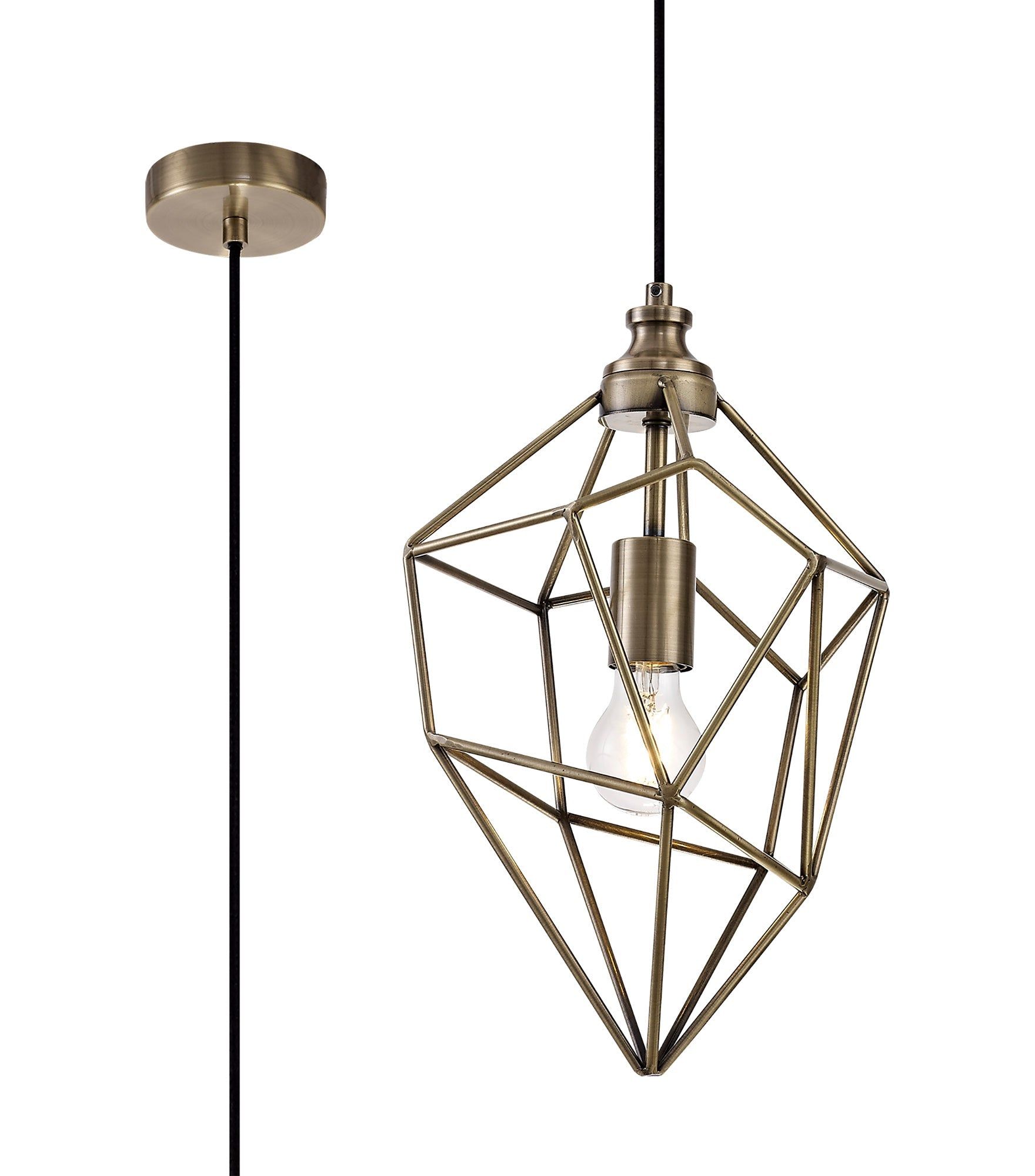 Kieker Large/Medium/small Pendant, 1 x E27, Antique Brass/Painted Gold & Sand Black/Black Nickel