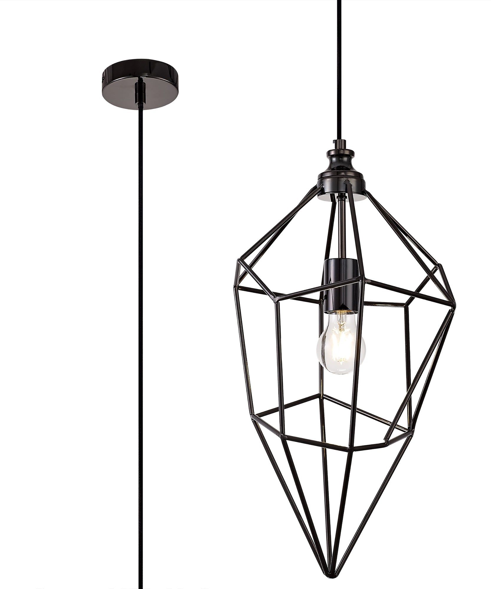 Kieker Large/Medium/small Pendant, 1 x E27, Antique Brass/Painted Gold & Sand Black/Black Nickel