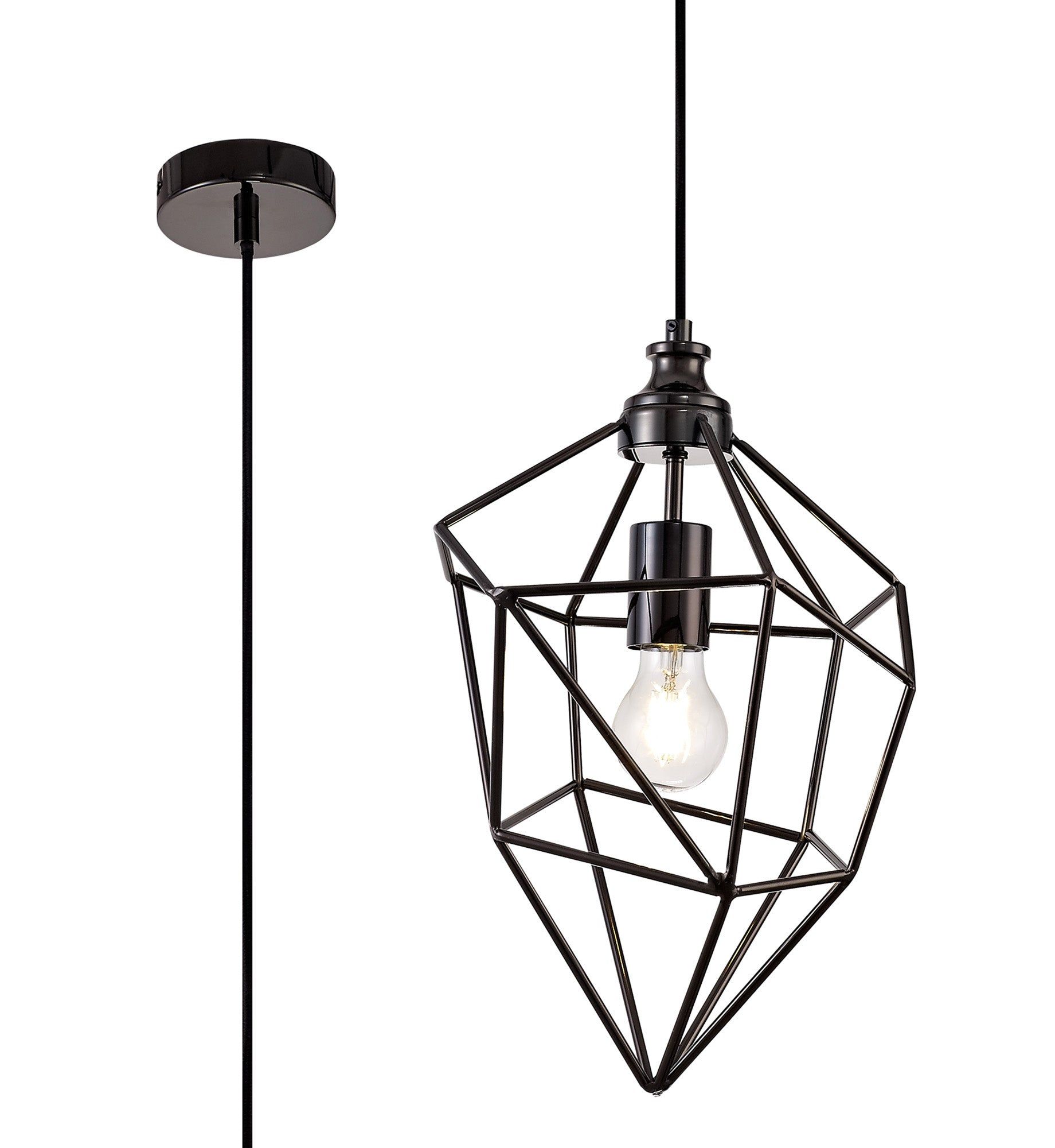 Kieker Large/Medium/small Pendant, 1 x E27, Antique Brass/Painted Gold & Sand Black/Black Nickel