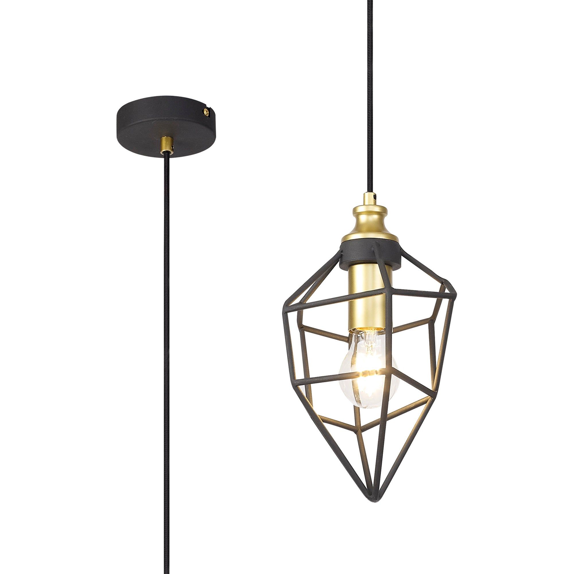Kieker Large/Medium/small Pendant, 1 x E27, Antique Brass/Painted Gold & Sand Black/Black Nickel