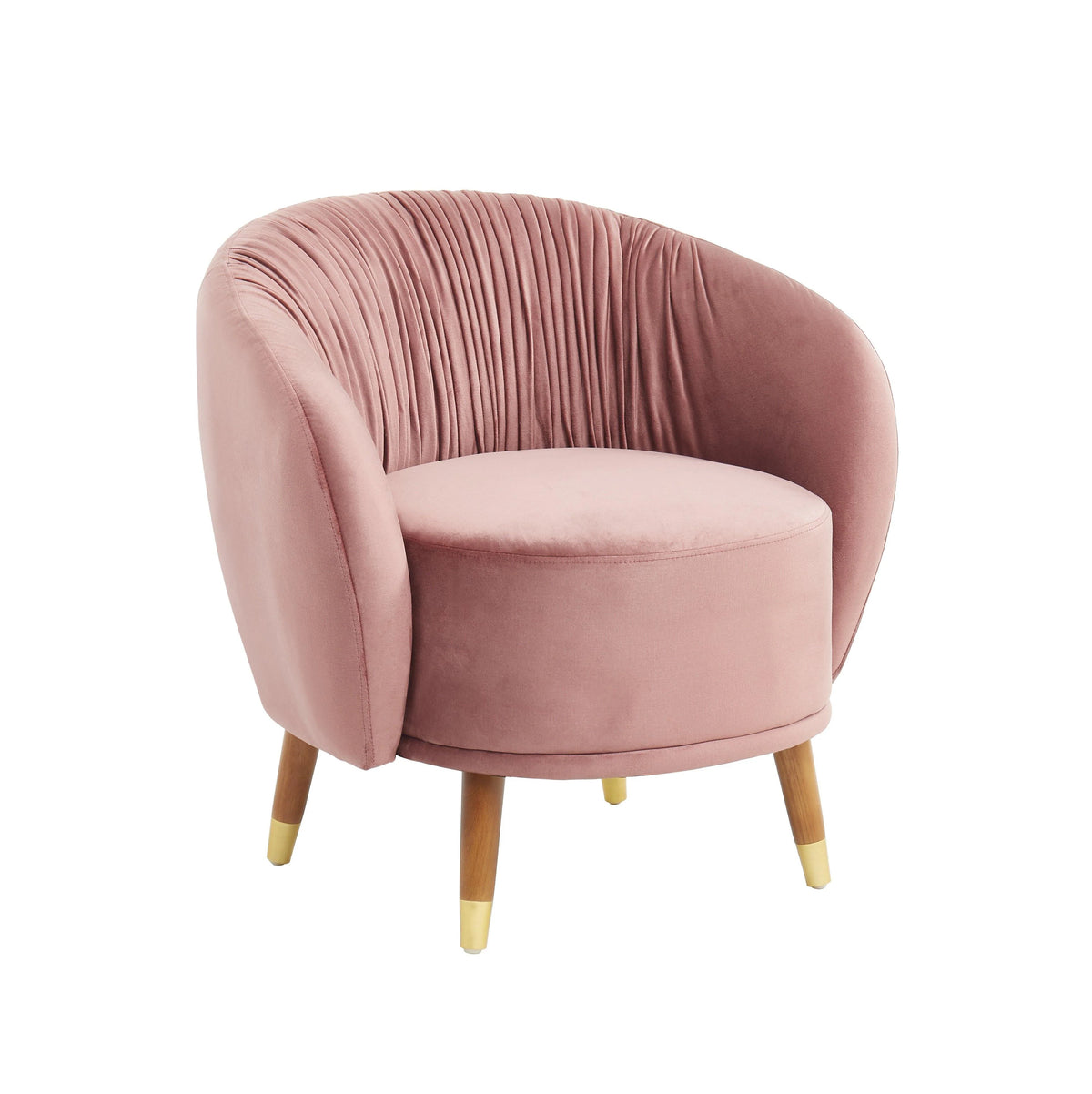 Kiona Pleated Armchair - Pink Velvet Finish