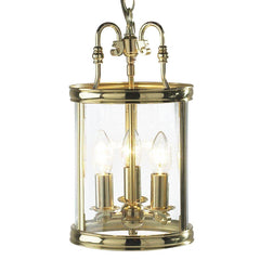 Dar Lambeth Lantern Circular Hall Dual Mount Polished Brass - Cusack Lighting