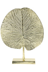 Leaf Ornament on Base - Gold Finish