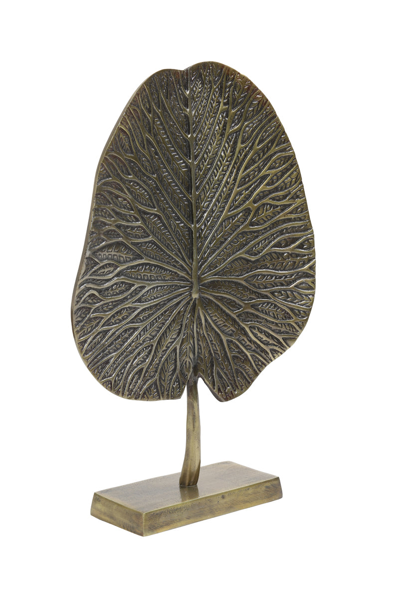 Leaf Ornament on Base - Antique Bronze Finish