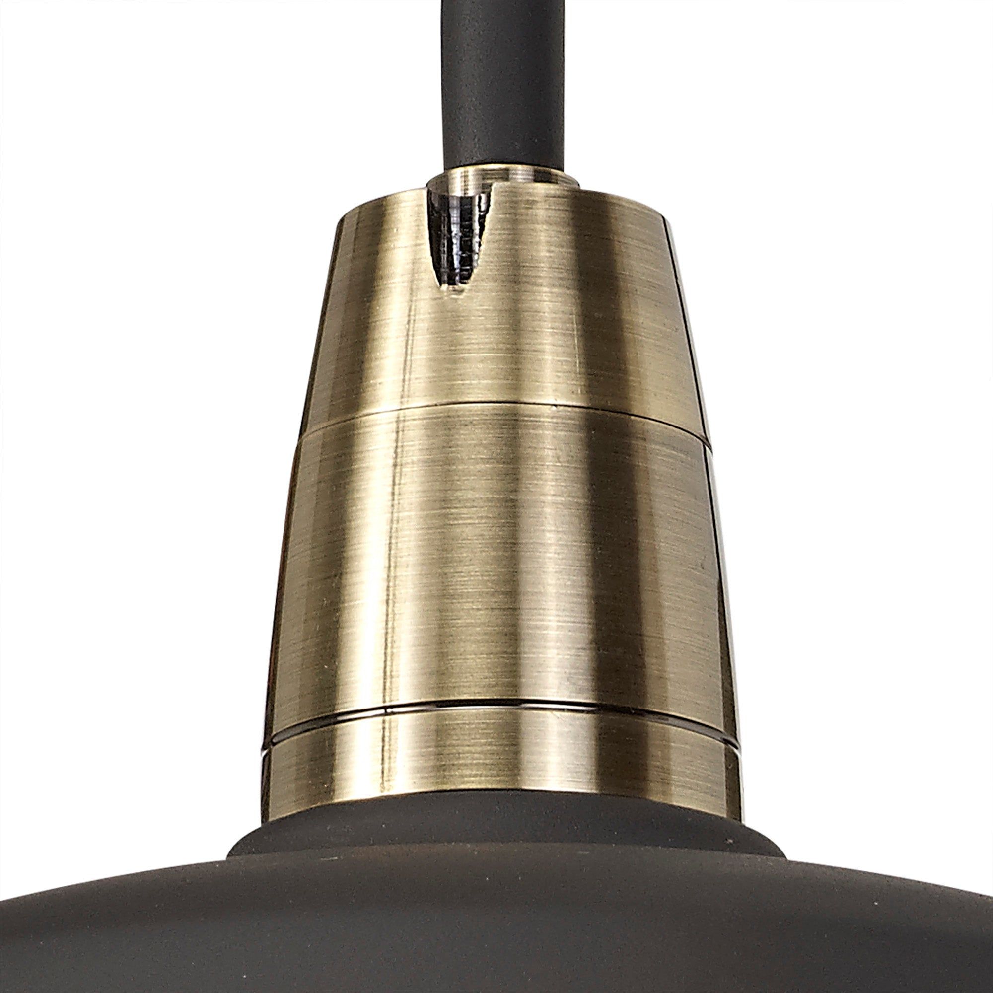 Lekshi Wall Lamp, 1 Light E27, IP65, Matt Black/Antique Brass, 2yrs Warranty