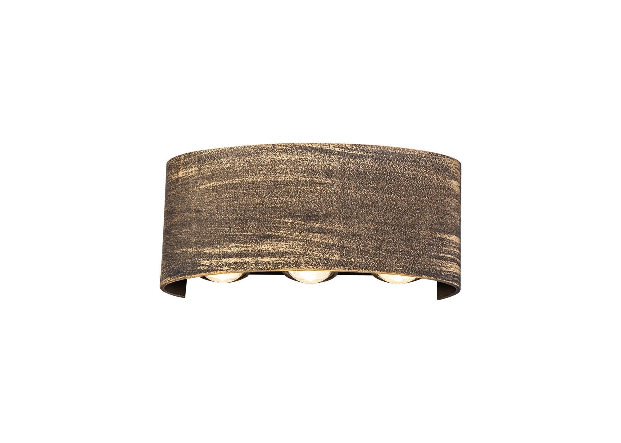 Stasher Up & Downward Lighting Wall Lamp, 6 x 1W LED, 3000K, 500lm, IP54, Gold/Black, 3yrs Warranty