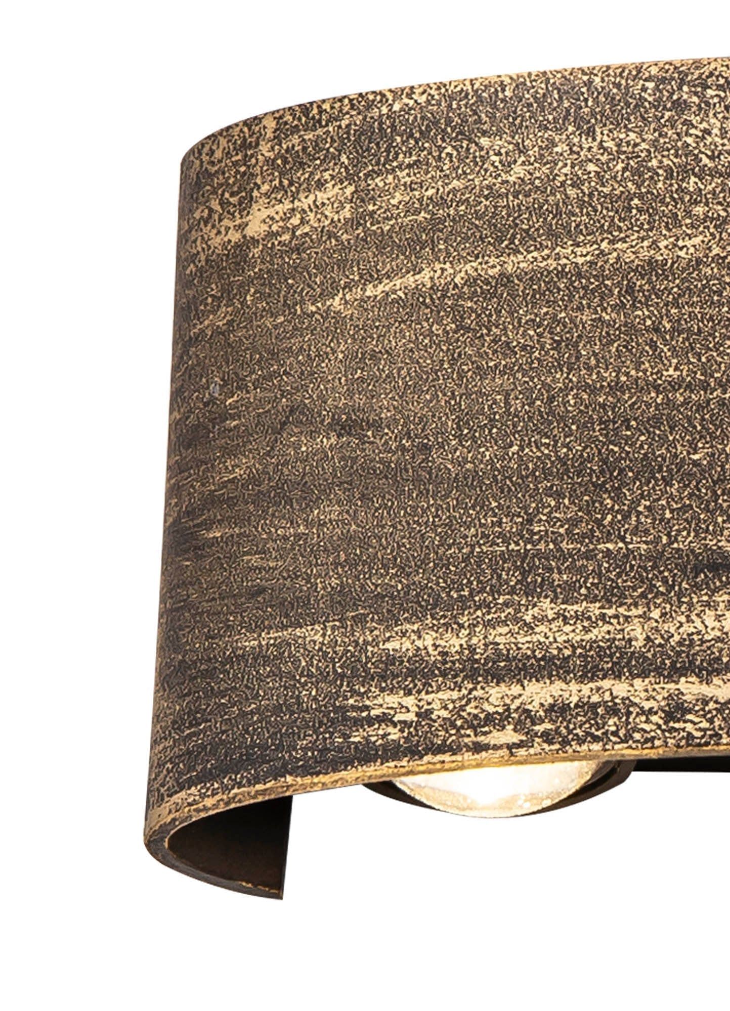 Stasher Up & Downward Lighting Wall Lamp, 6 x 1W LED, 3000K, 500lm, IP54, Gold/Black, 3yrs Warranty
