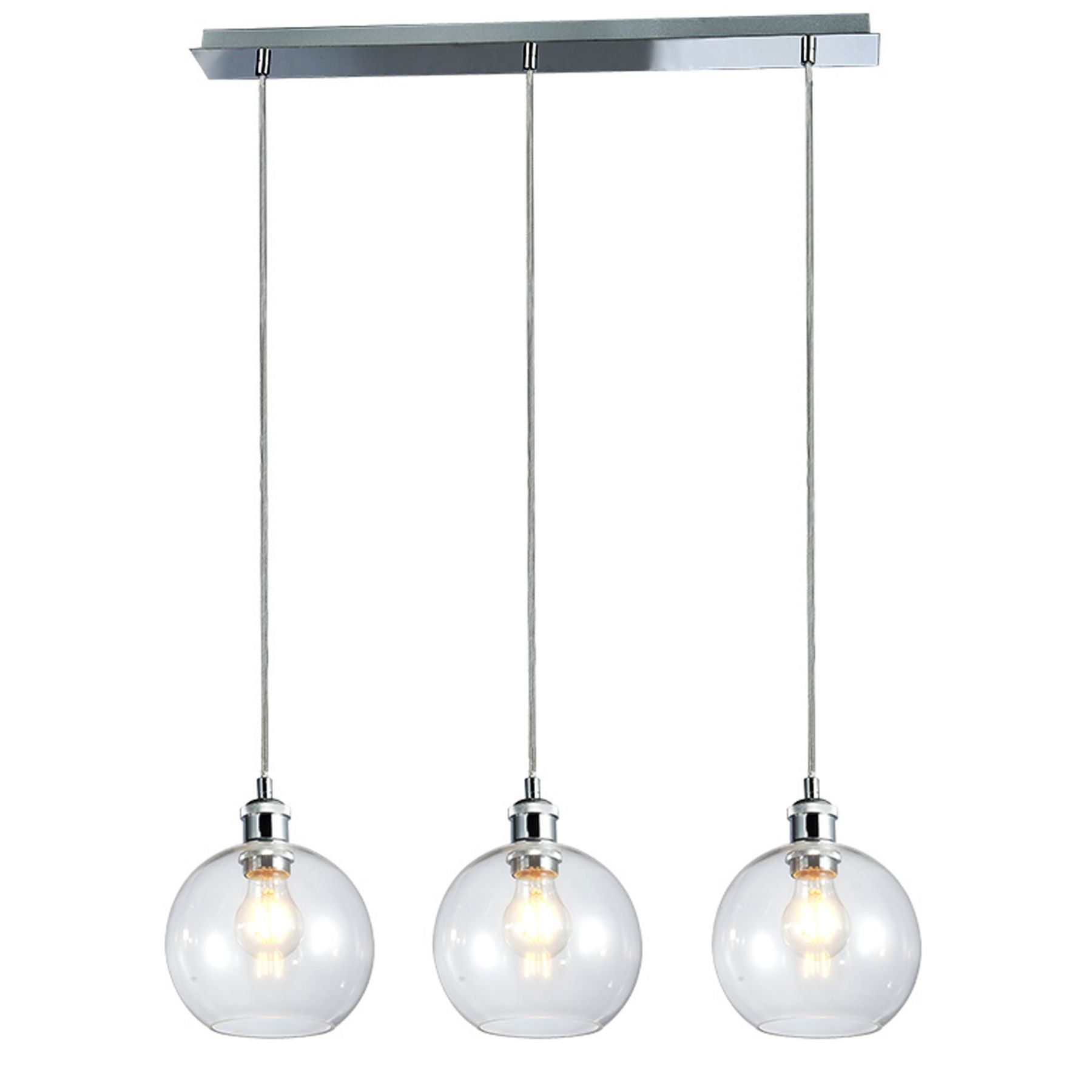 Lewis 3 Light Bar Small Glass Ball