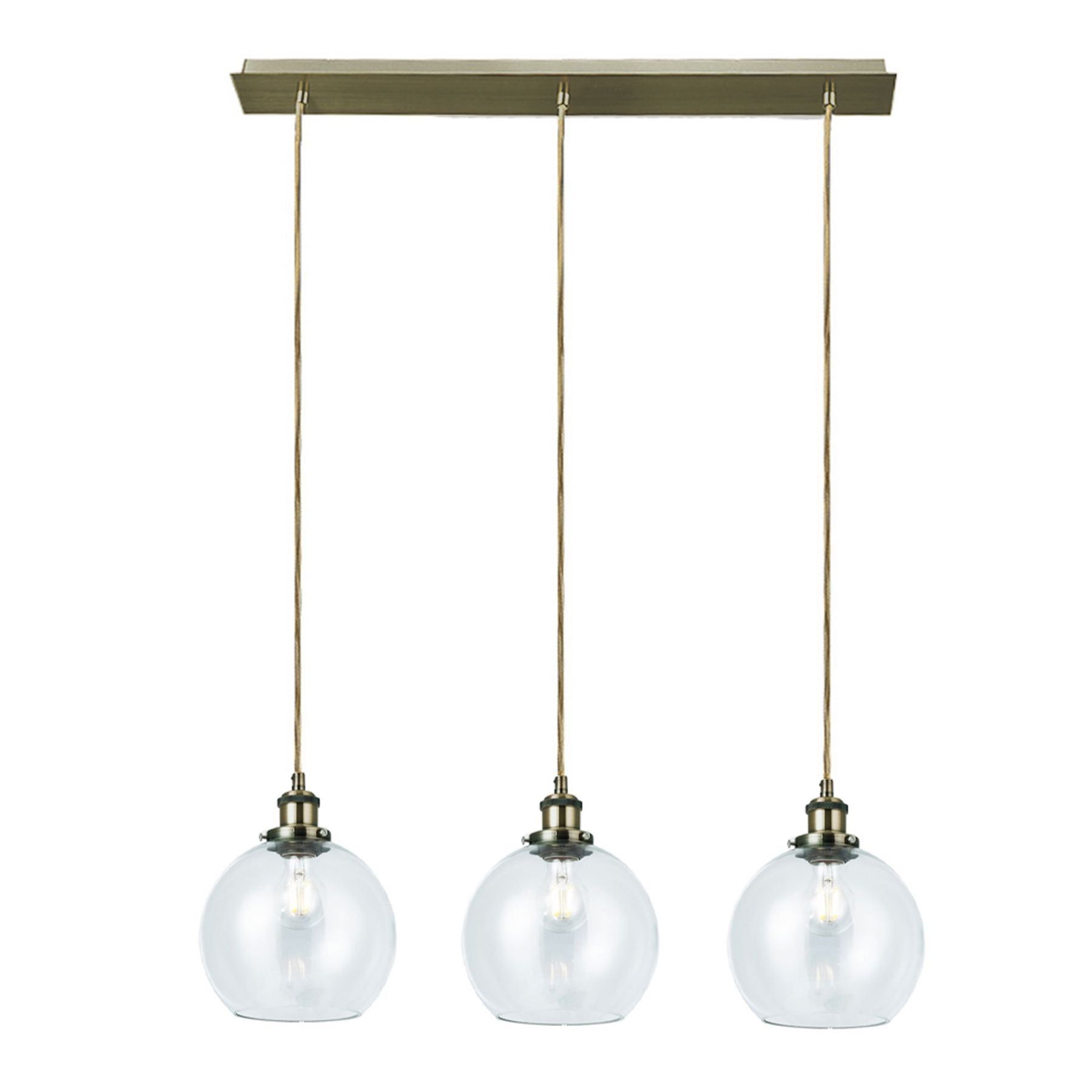 Lewis 3 Light Bar Small Glass Ball