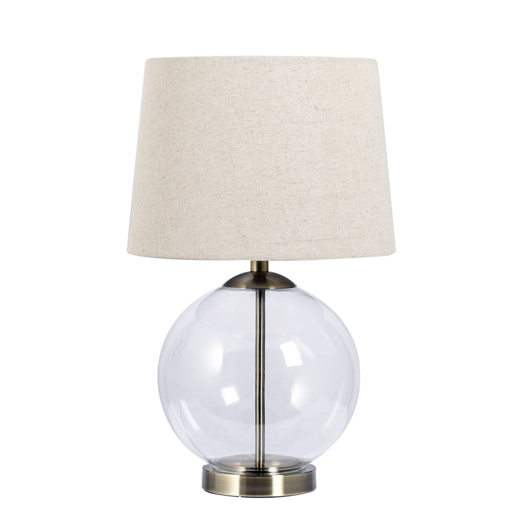 Lewis Antique Brass Table Lamp with Shade - Polished Chrome & Antique Brass - Cusack Lighting