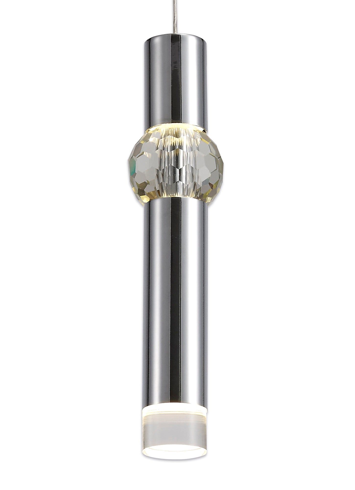 Shimsre 1 Light Pendant, 1 x 5W LED, 3000K, 118lm, Polished Chrome, 3yrs Warranty
