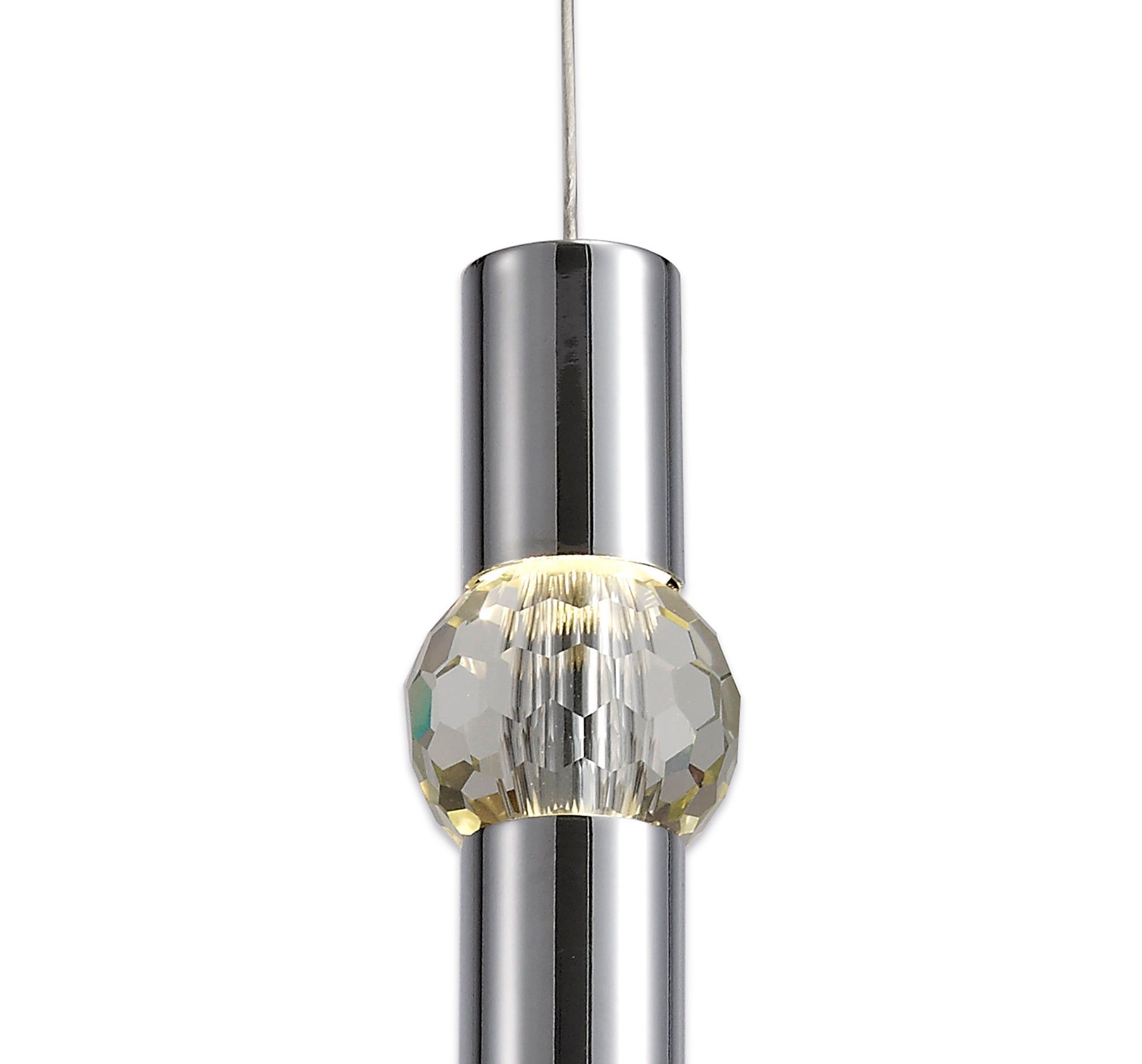 Shimsre 1 Light Pendant, 1 x 5W LED, 3000K, 118lm, Polished Chrome, 3yrs Warranty