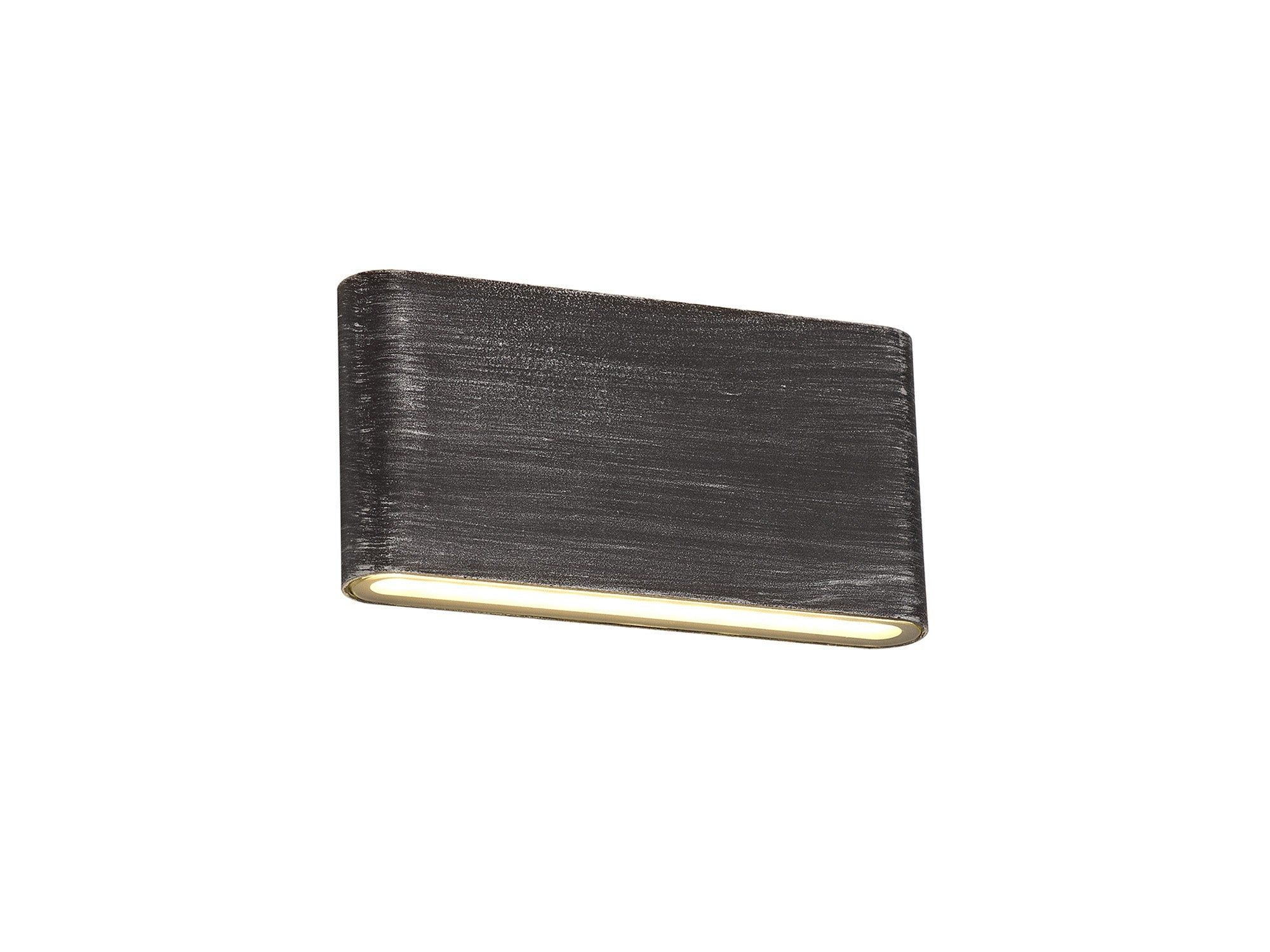 Mothy Small/Medium Up and Downward Lighting Wall Lamp, 2 x 3W LED, 3000K, 350lm, IP54, Black/Silver, 3yrs Warranty