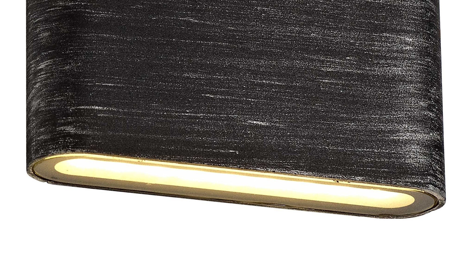 Mothy Small/Medium Up and Downward Lighting Wall Lamp, 2 x 3W LED, 3000K, 350lm, IP54, Black/Silver, 3yrs Warranty