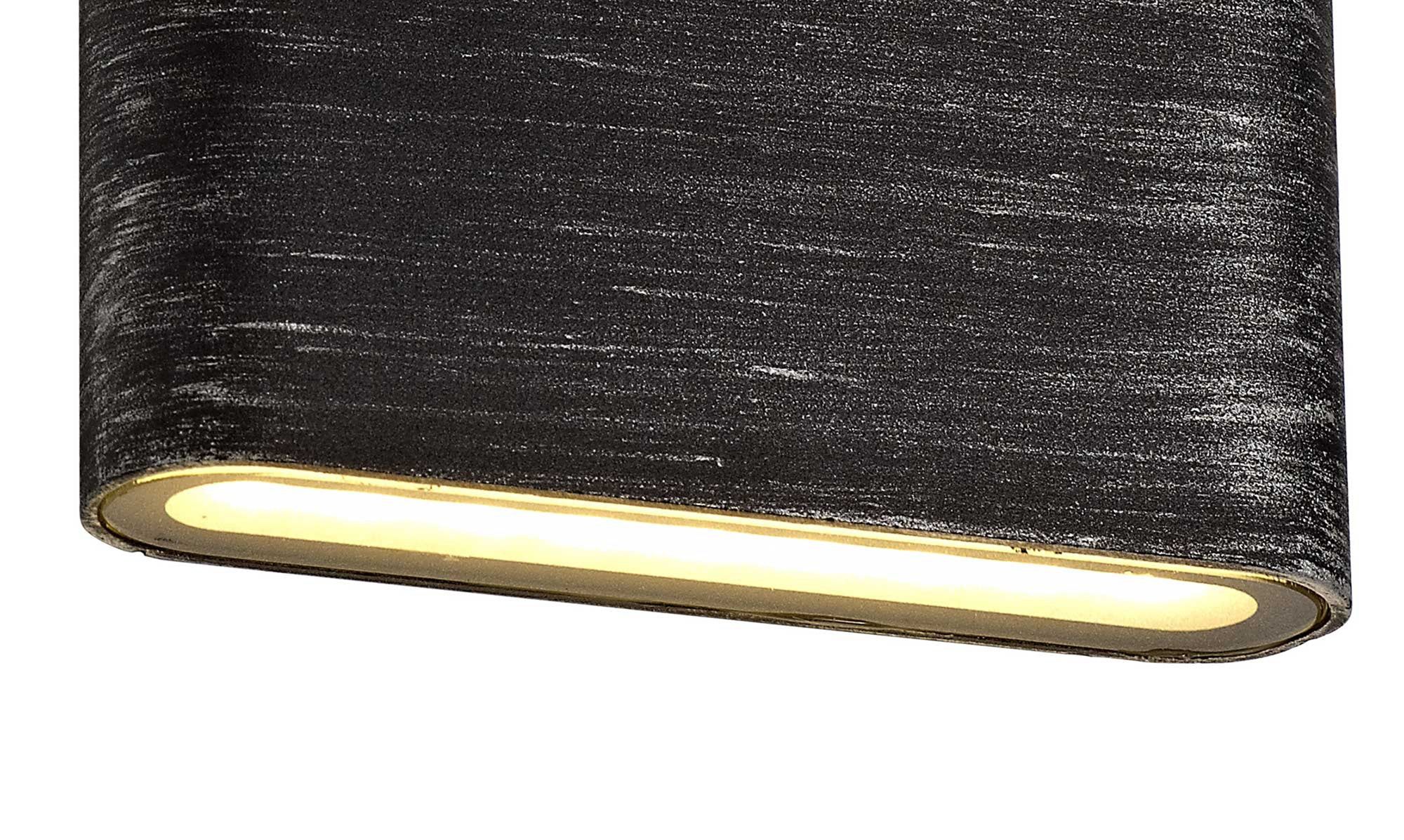Mothy Small/Medium Up and Downward Lighting Wall Lamp, 2 x 3W LED, 3000K, 350lm, IP54, Black/Silver, 3yrs Warranty
