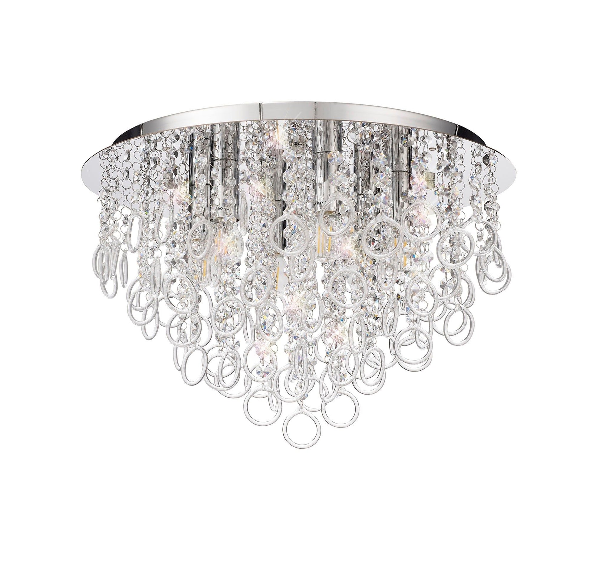 Obiser Ceiling, 4/6 Light E14, Polished Chrome/Crystal