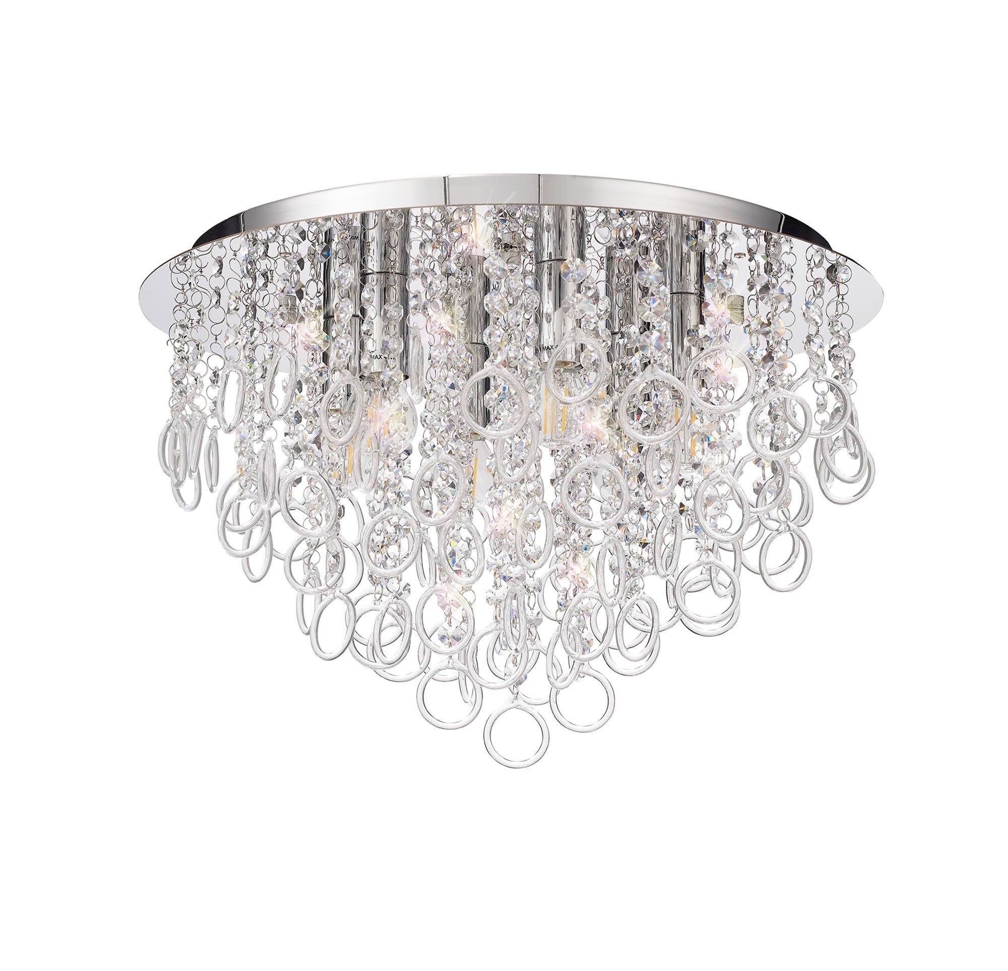 Obiser Ceiling, 4/6 Light E14, Polished Chrome/Crystal