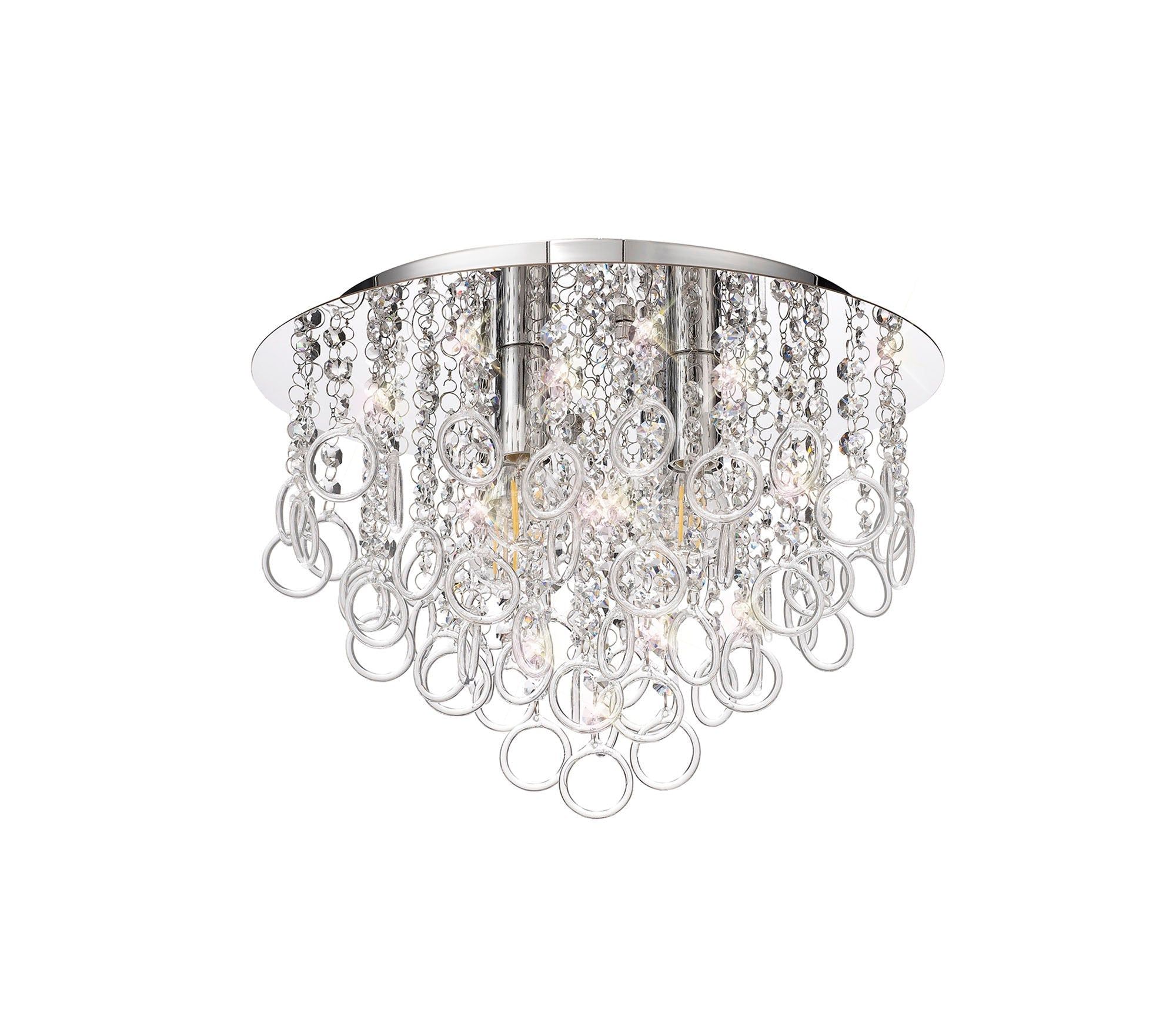 Obiser Ceiling, 4/6 Light E14, Polished Chrome/Crystal