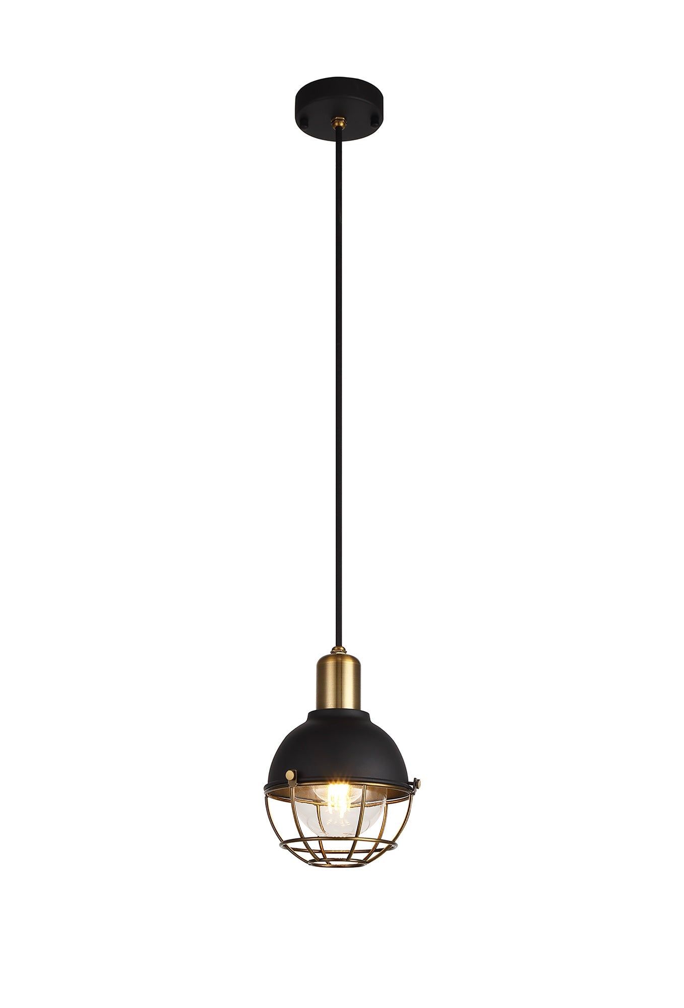 Sitsner Pendant, 1 Light E27, IP65, Matt Black/Brushed Bronze, 2yrs Warranty