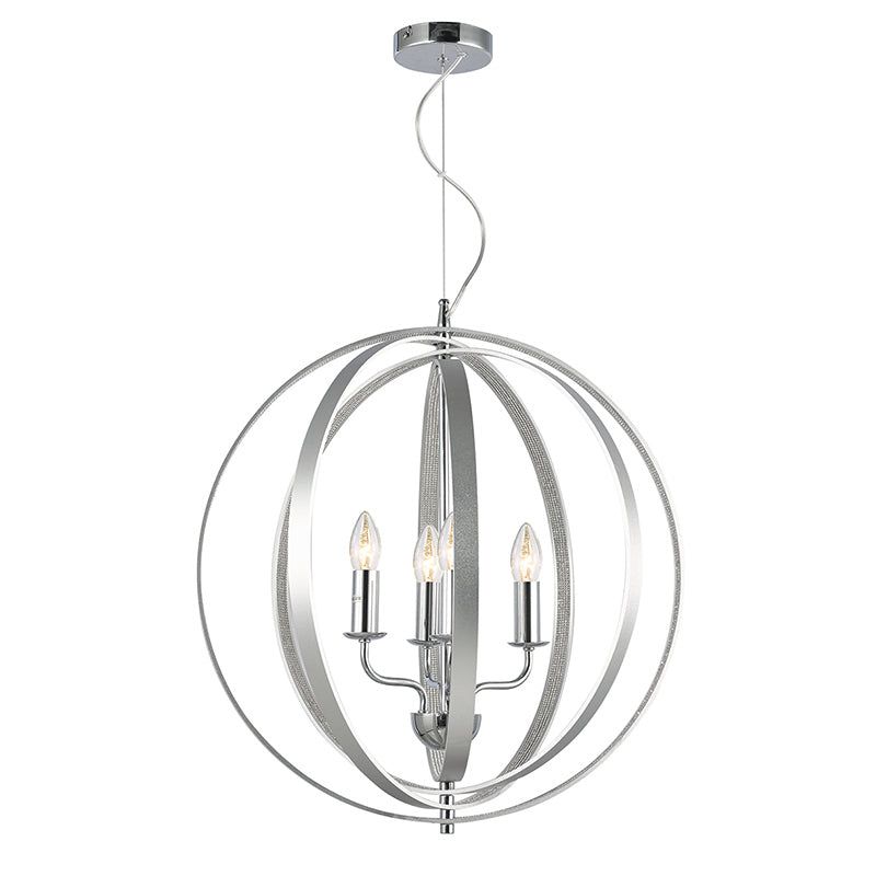 Lua 4Lt Pendant Ceiling Light - Silver Finish