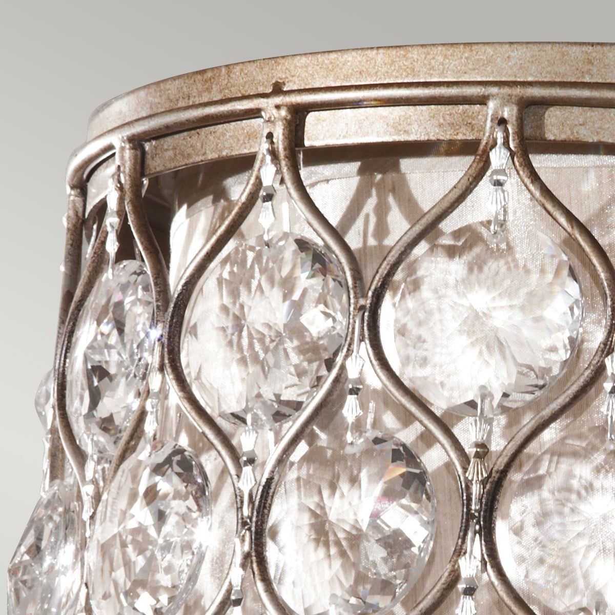 Lucia 2Lt Flush Light - Burnished Silver Finish