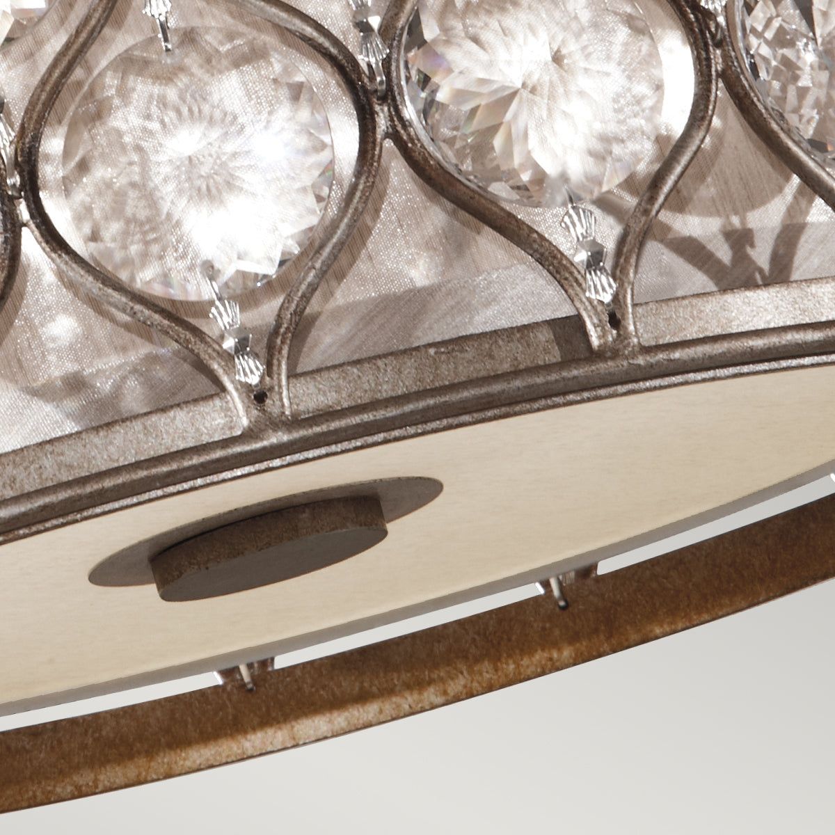 Lucia 2Lt Flush Light - Burnished Silver Finish