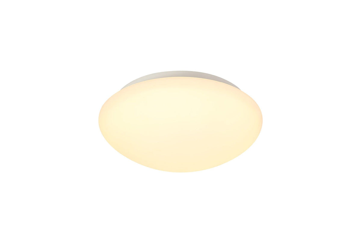 Somaver Ceiling, 1 x 18W LED, 3000K, 872lm, IP44, White/Frosted Glass, 3yrs Warranty