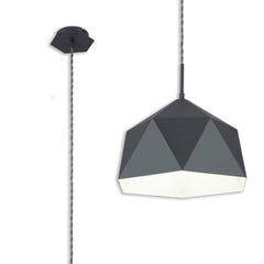 Luscious Single Pendant, 1 Light Adjustable E27, Graphite/White Inner