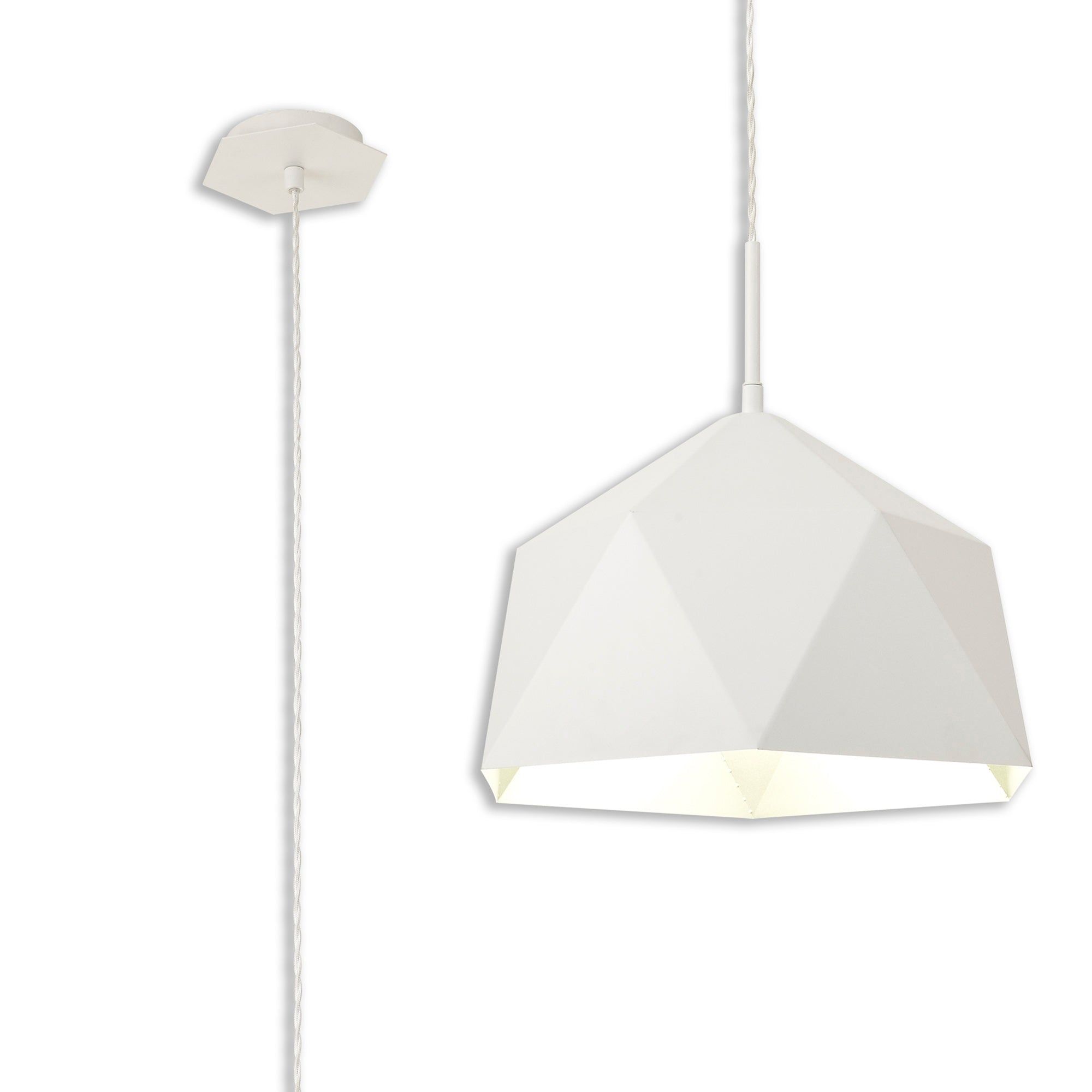 Luscious Single Pendant, 1 Light Adjustable E27, Graphite/White Inner