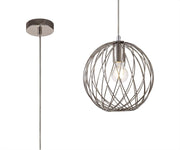 Sahib Curved Cylinder, Sphere Pendant, Sphere Pendant Pendant, 1 x E27, Polished Nickel