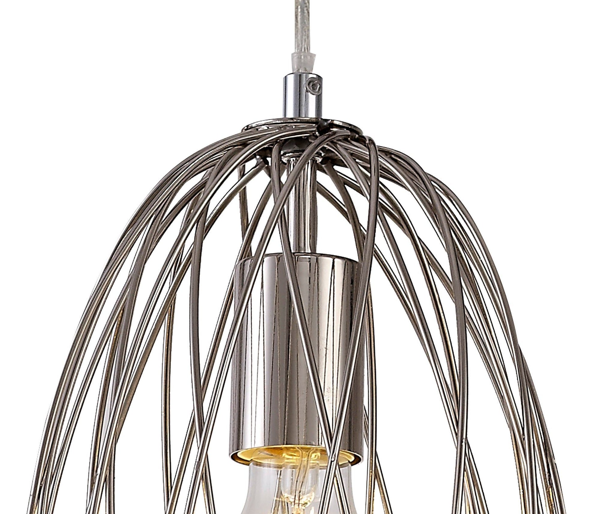 Sahib Curved Cylinder, Sphere Pendant, Sphere Pendant Pendant, 1 x E27, Polished Nickel